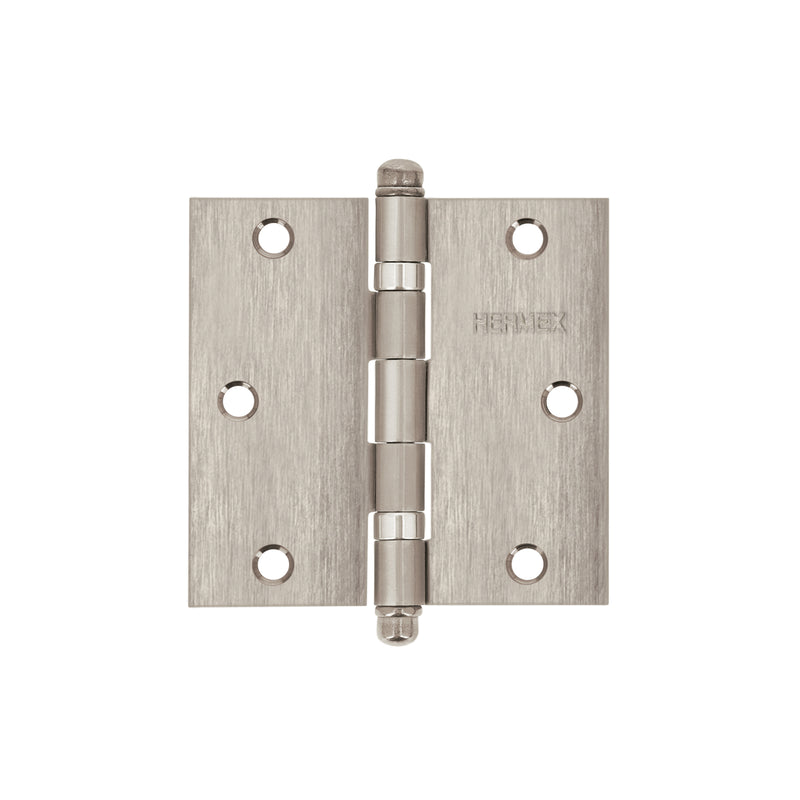 Bisagra cuadrada 3-1/2", acero inoxidable, redonda