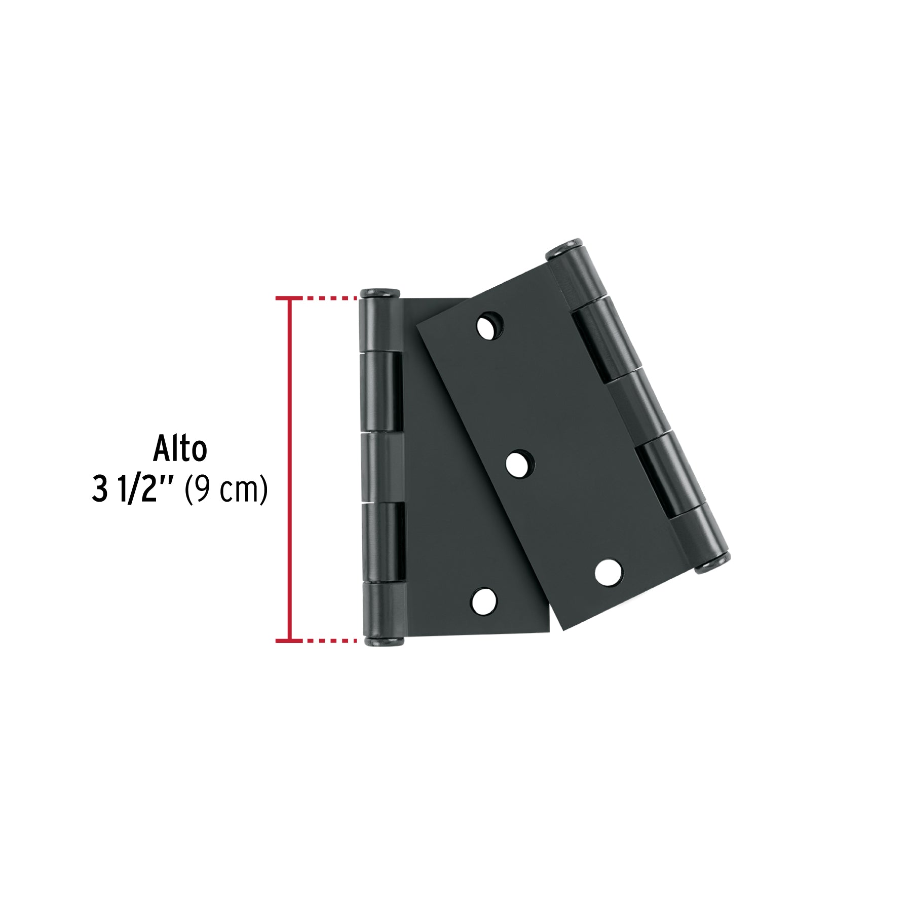 Bolsa c/2 bisagras cuadradas 3-1/2' acero negro, plana
