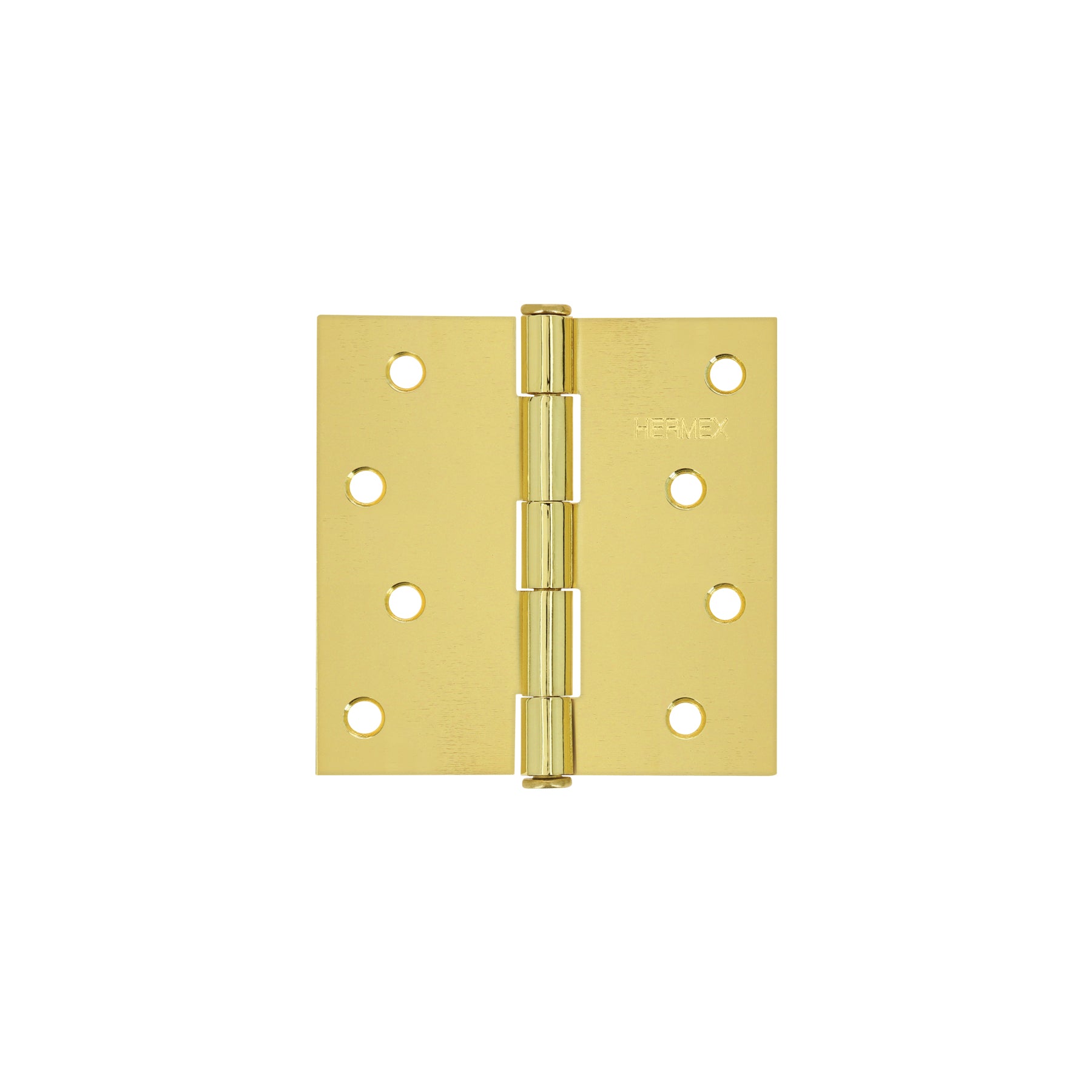 Bisagra cuadrada 4", acero latonado, plana