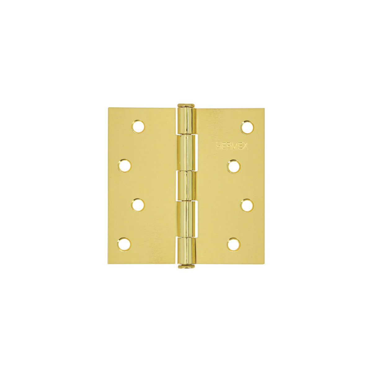 Bisagra cuadrada 4", acero latonado, plana