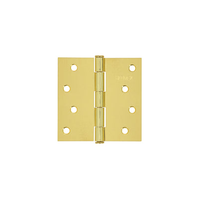 Bisagra cuadrada 4", acero latonado, plana