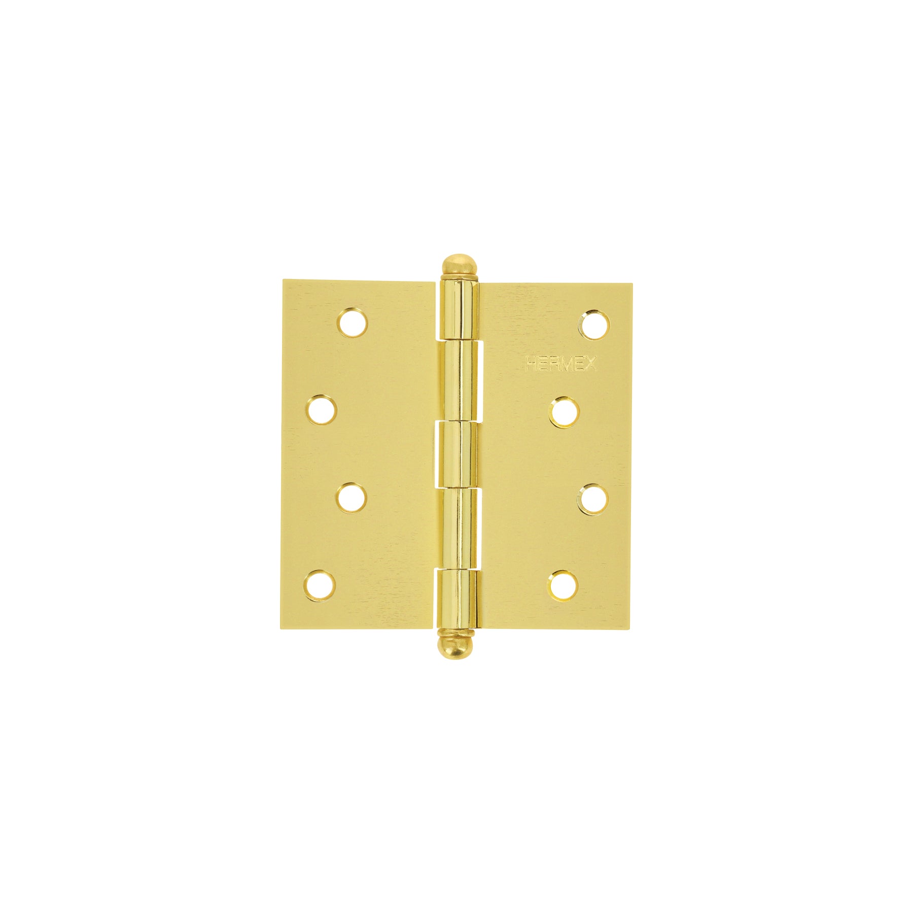 Bisagra cuadrada 4", acero latonado, redonda