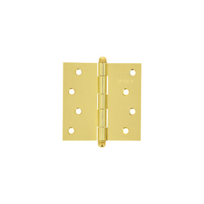 Bisagra cuadrada 4", acero latonado, redonda
