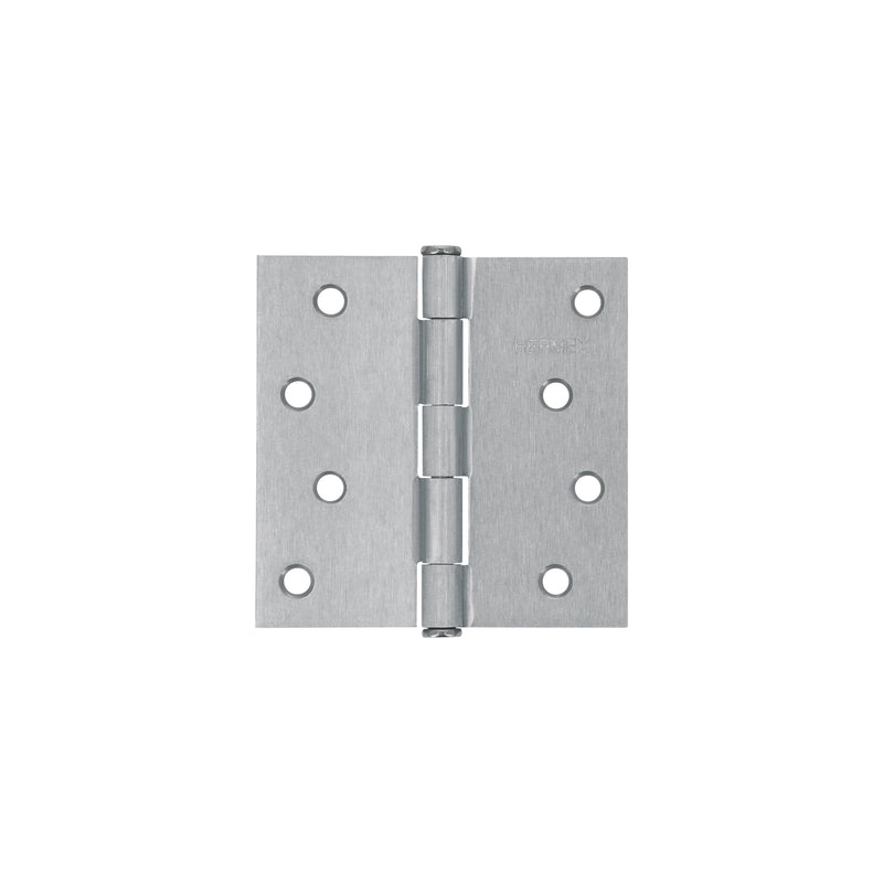 Bisagra cuadrada 4", acero cromo mate, plana