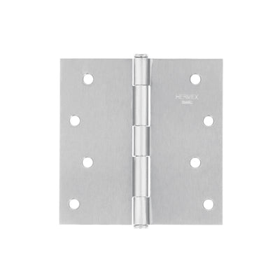 Bisagra cuadrada 4", acero cromo mate, plana, Hermex Basic