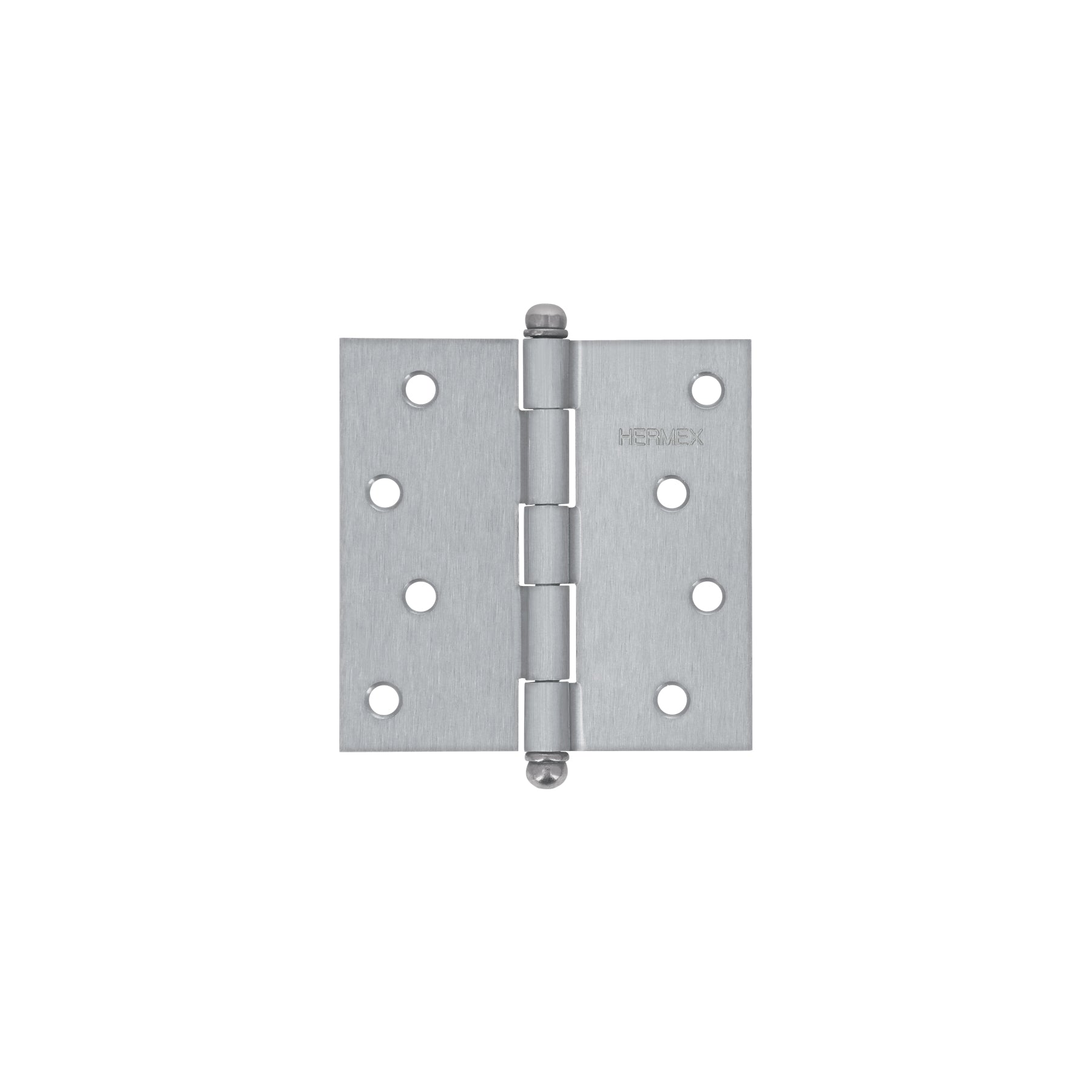 Bisagra cuadrada 4", acero cromo mate, redonda
