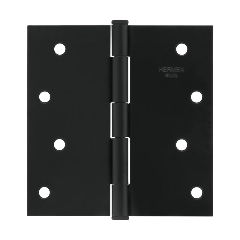 Bisagra cuadrada 4', negro mate, cabeza plana, Basic