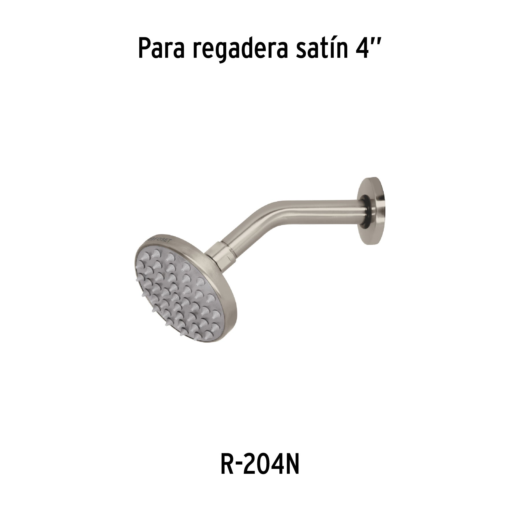 Brazo y chapetón de repuesto para regadera, latón, satinado