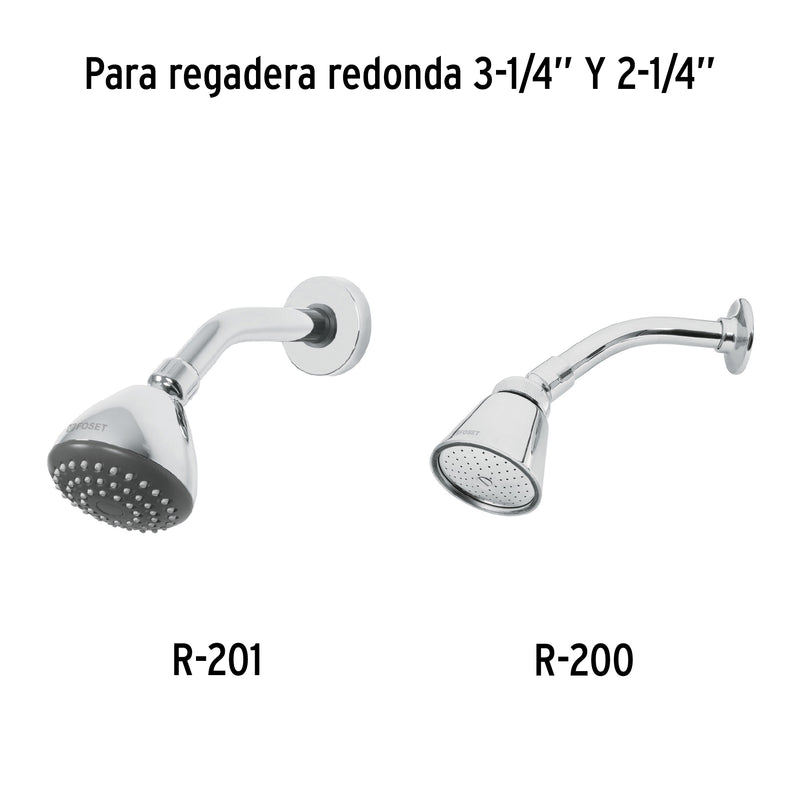 Brazo y chapetón de repuesto para regaderas, latón