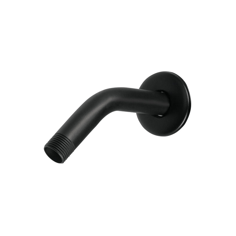 Brazo corto con chapetón para regadera, negro mate