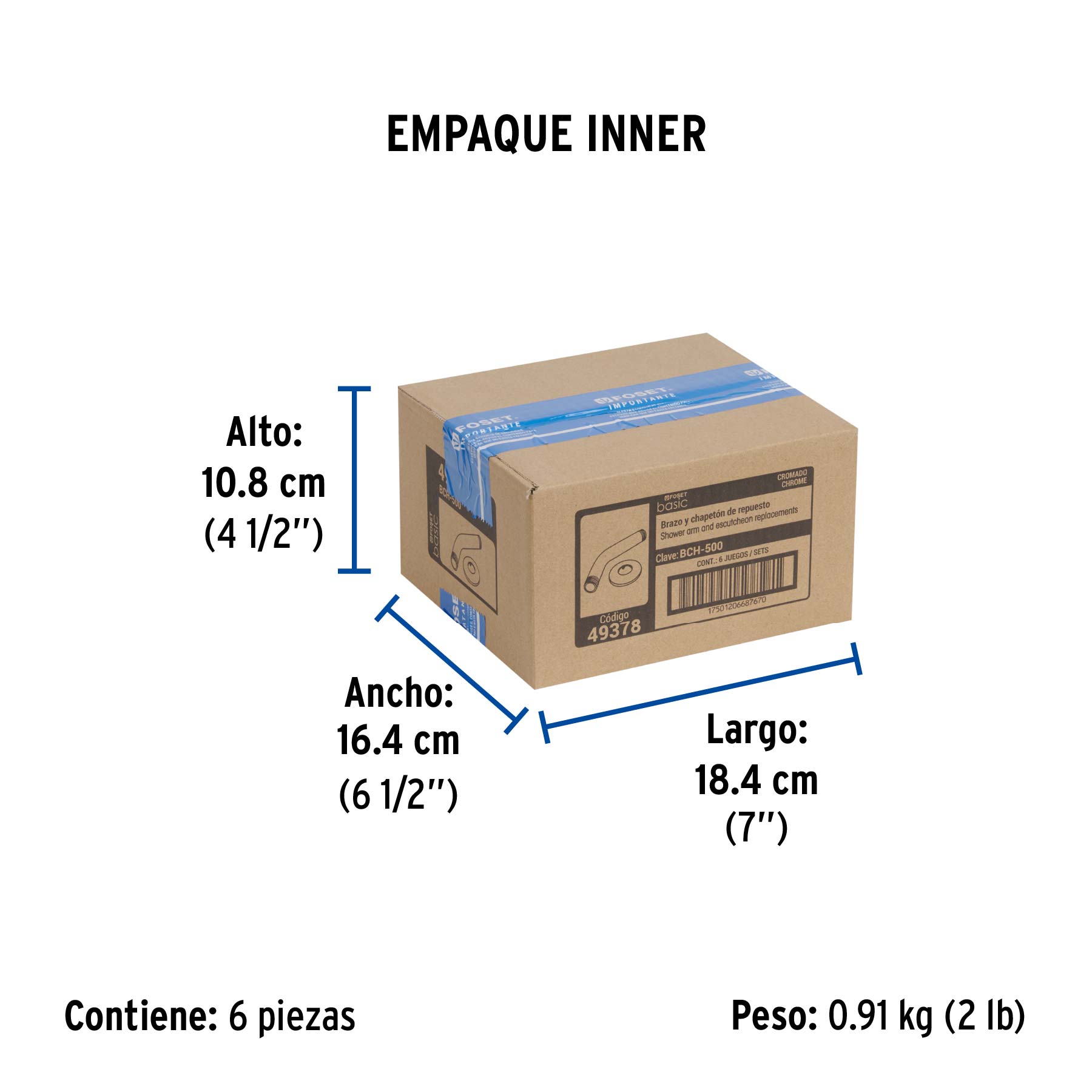 Brazo y chapetón de repuesto para regaderas,acero inoxidable