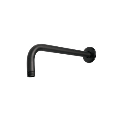 Brazo recto con chapetón para regadera, 40 cm, negro mate