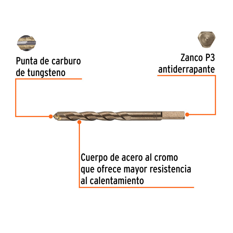 Broca para concreto, 1/2 x 6"