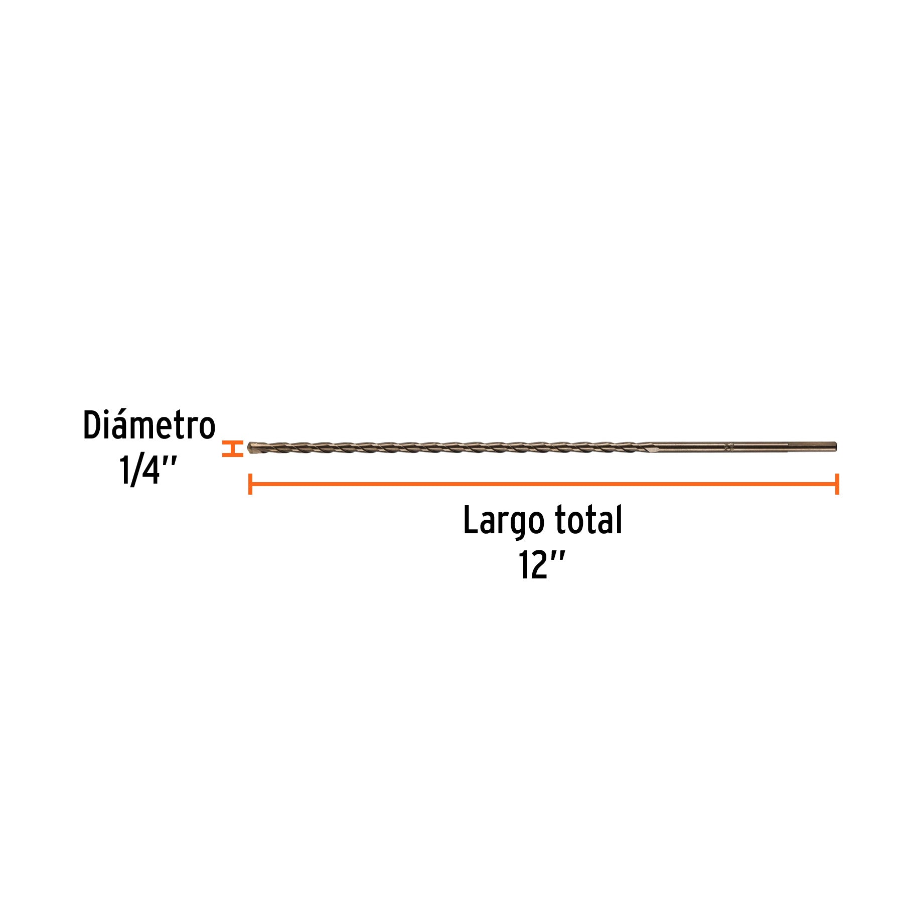 Broca para concreto, 1/4 x 12"