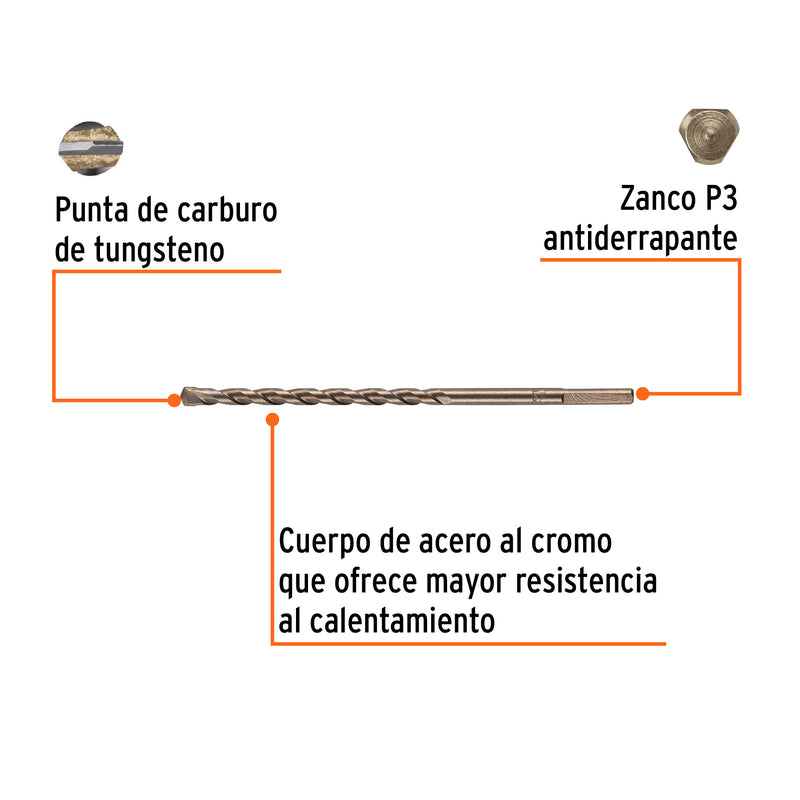 Broca para concreto, 1/4 x 6"