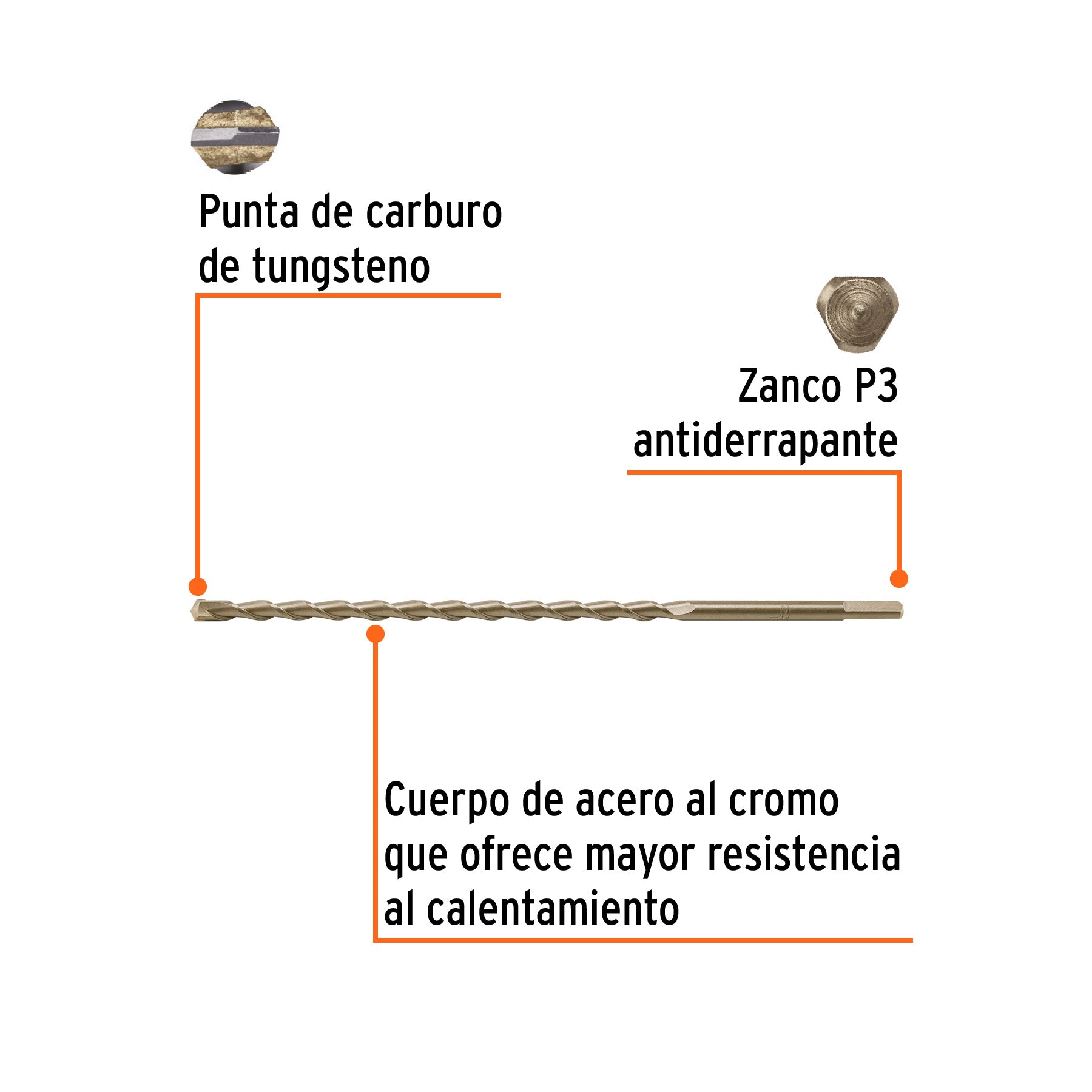 Broca para concreto 10 x 300 mm, Truper