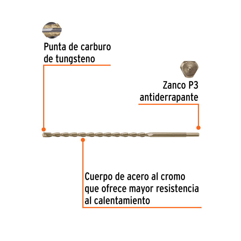 Broca para concreto 10 x 300 mm, Truper