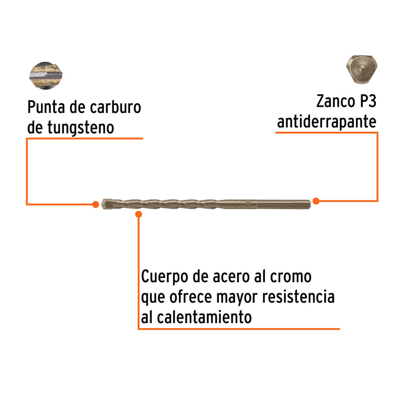 Broca para concreto 5 x 100 mm, Truper