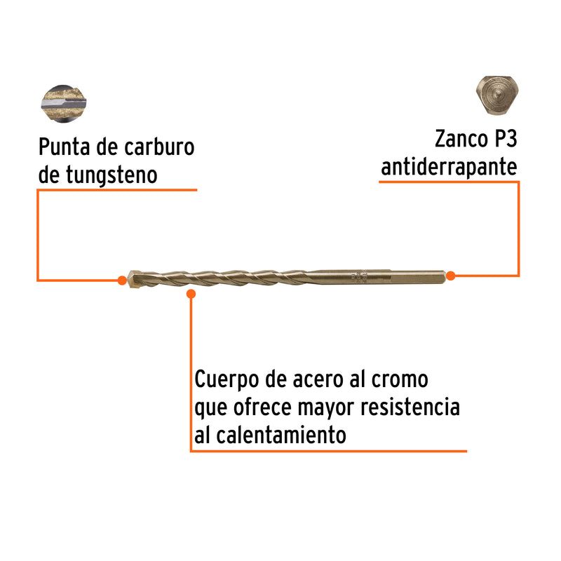 Broca para concreto 8 x 150 mm, Truper