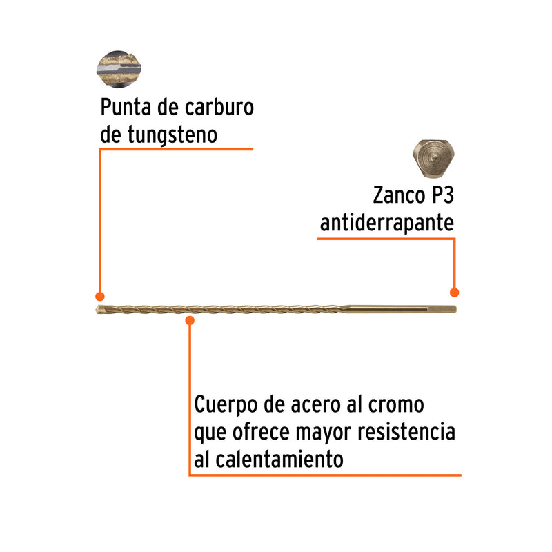 Broca para concreto 8 x 300 mm, Truper