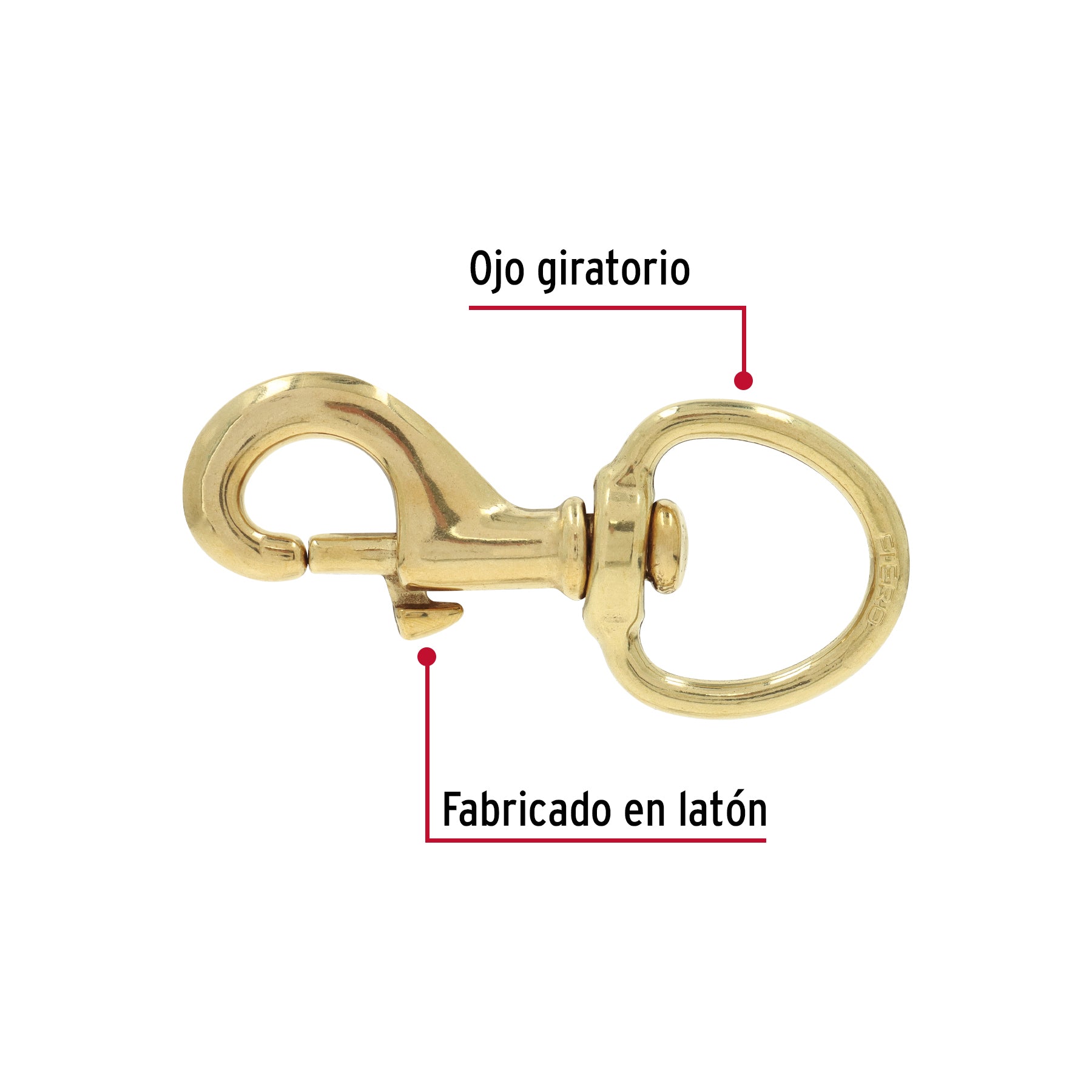 Bandola destorcedora, de latón, 1"