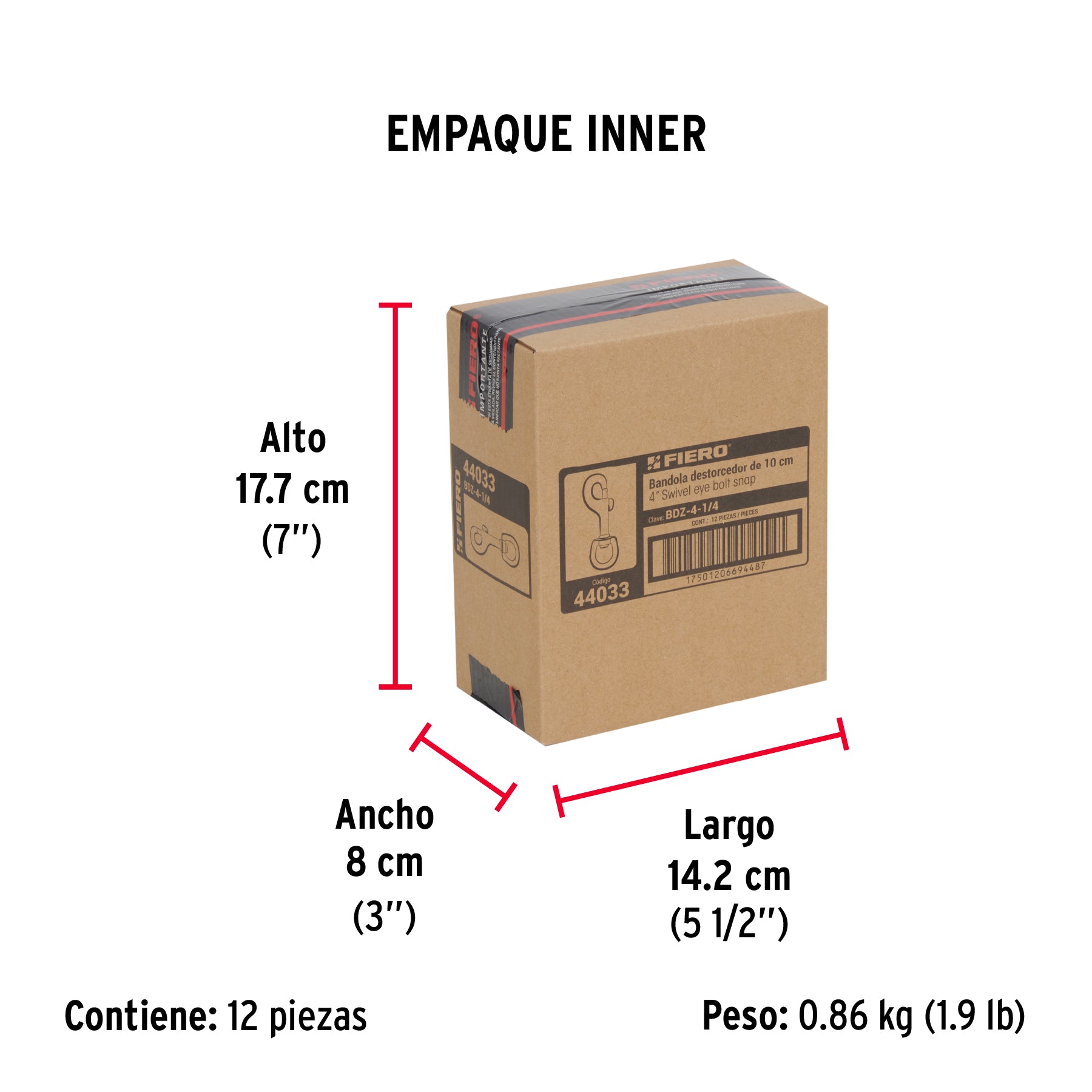 Bandola destorcedora, de zinc, 4¼"