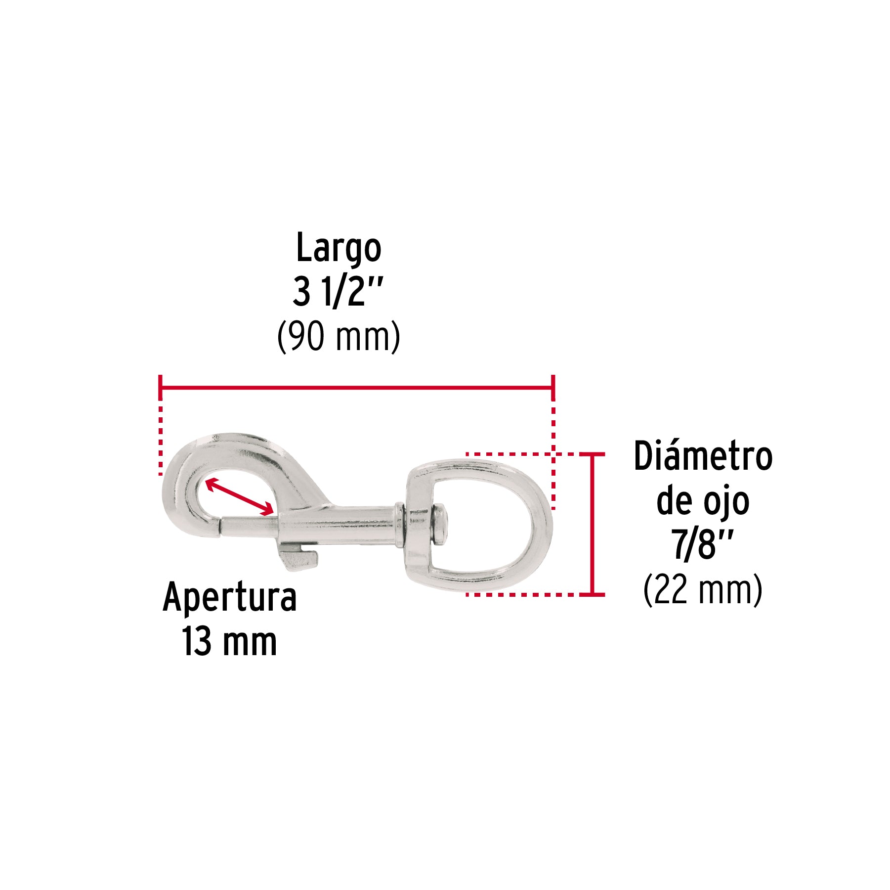 Bandola destorcedora, de zinc, 4"