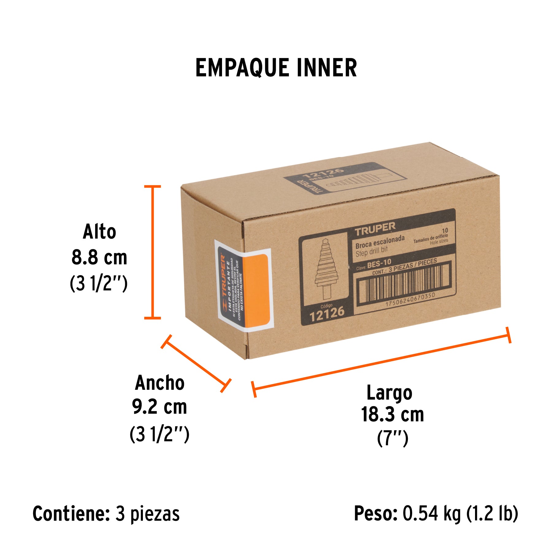 Broca escalonada, 10 escalones