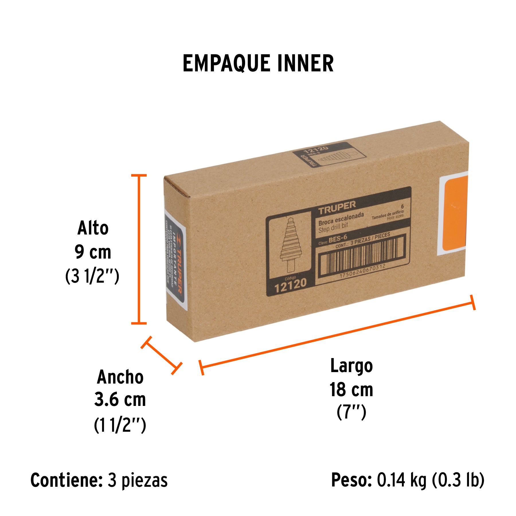 Broca escalonada, 6 escalones