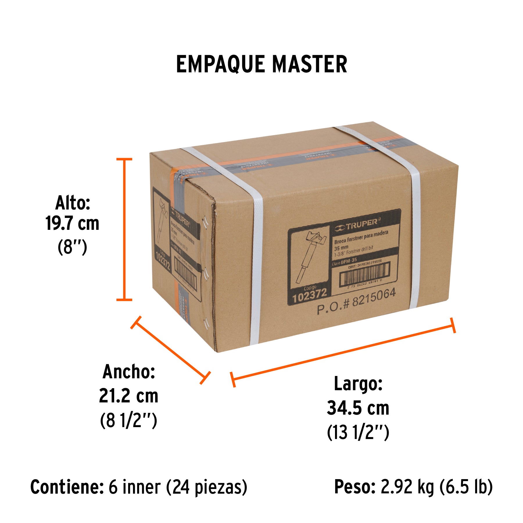 Broca forstner 35 mm para madera, Truper