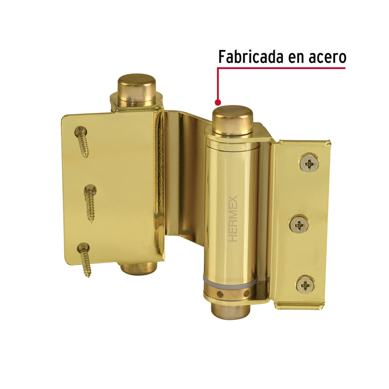 Bisagra doble acción 3", latón