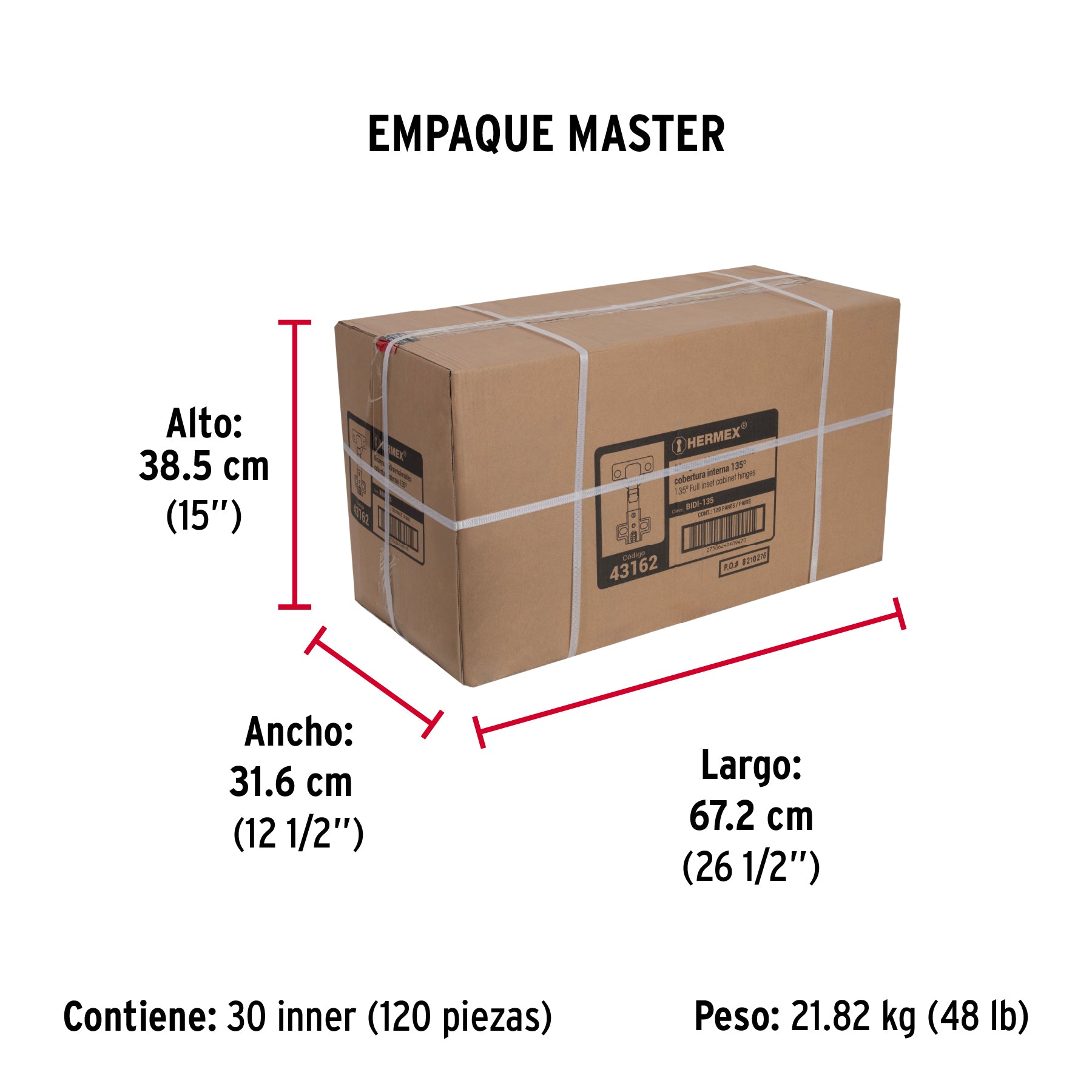 Bisagras bidimensional, 135°, bolsa 2 piezas
