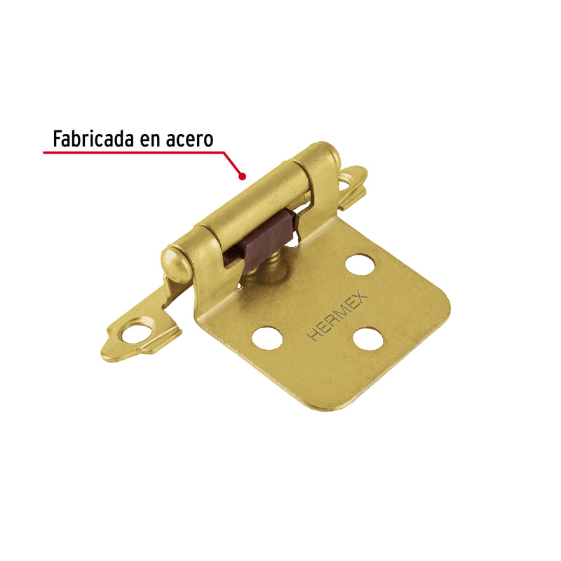 Bolsa con 2 bisagras parche de 7cm, latonado, Hermex