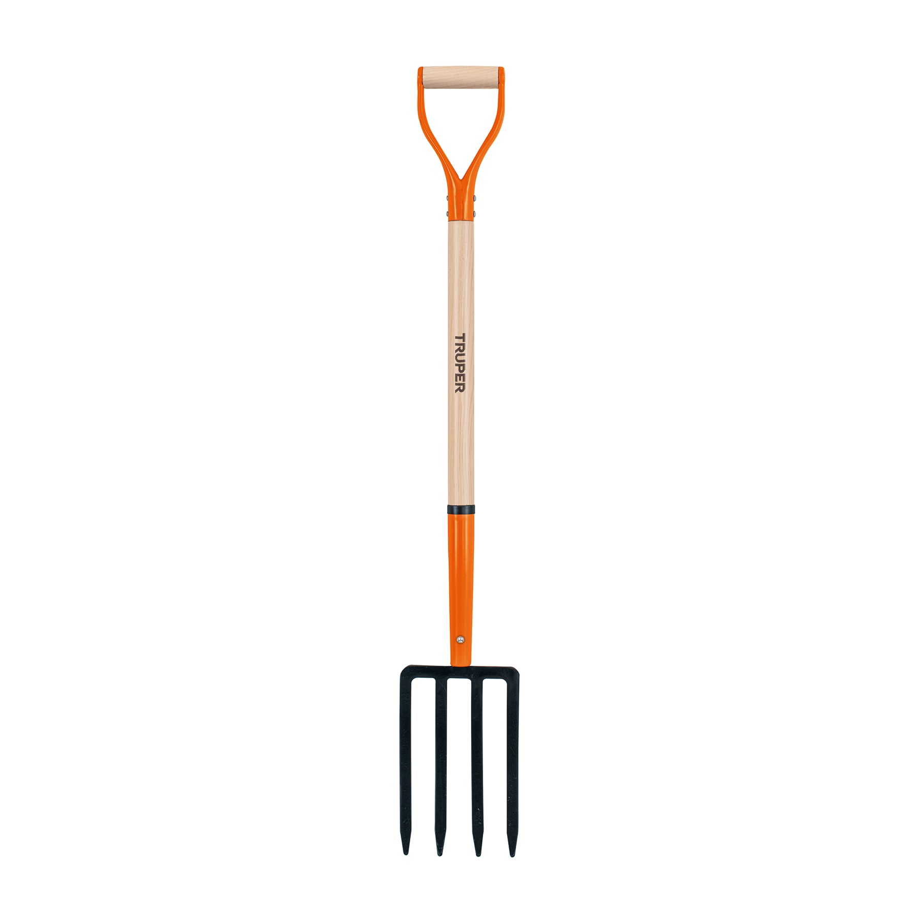 Bieldo para jardín, 4 dientes, puño metálico, mango 30"