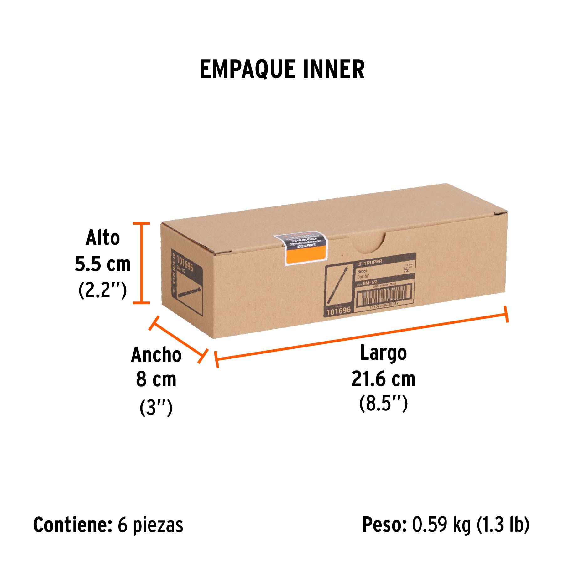 Broca para madera 1/2'