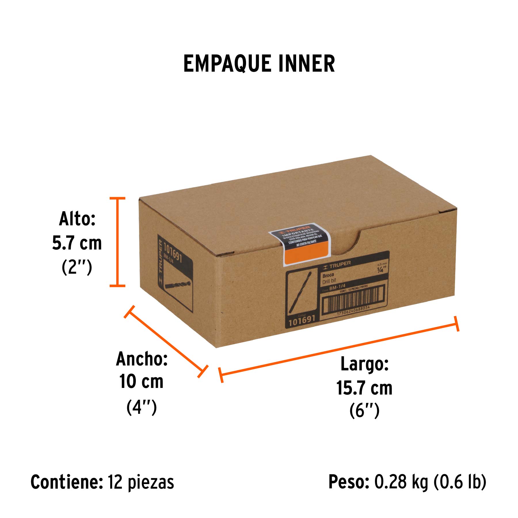 Broca para madera 1/4'