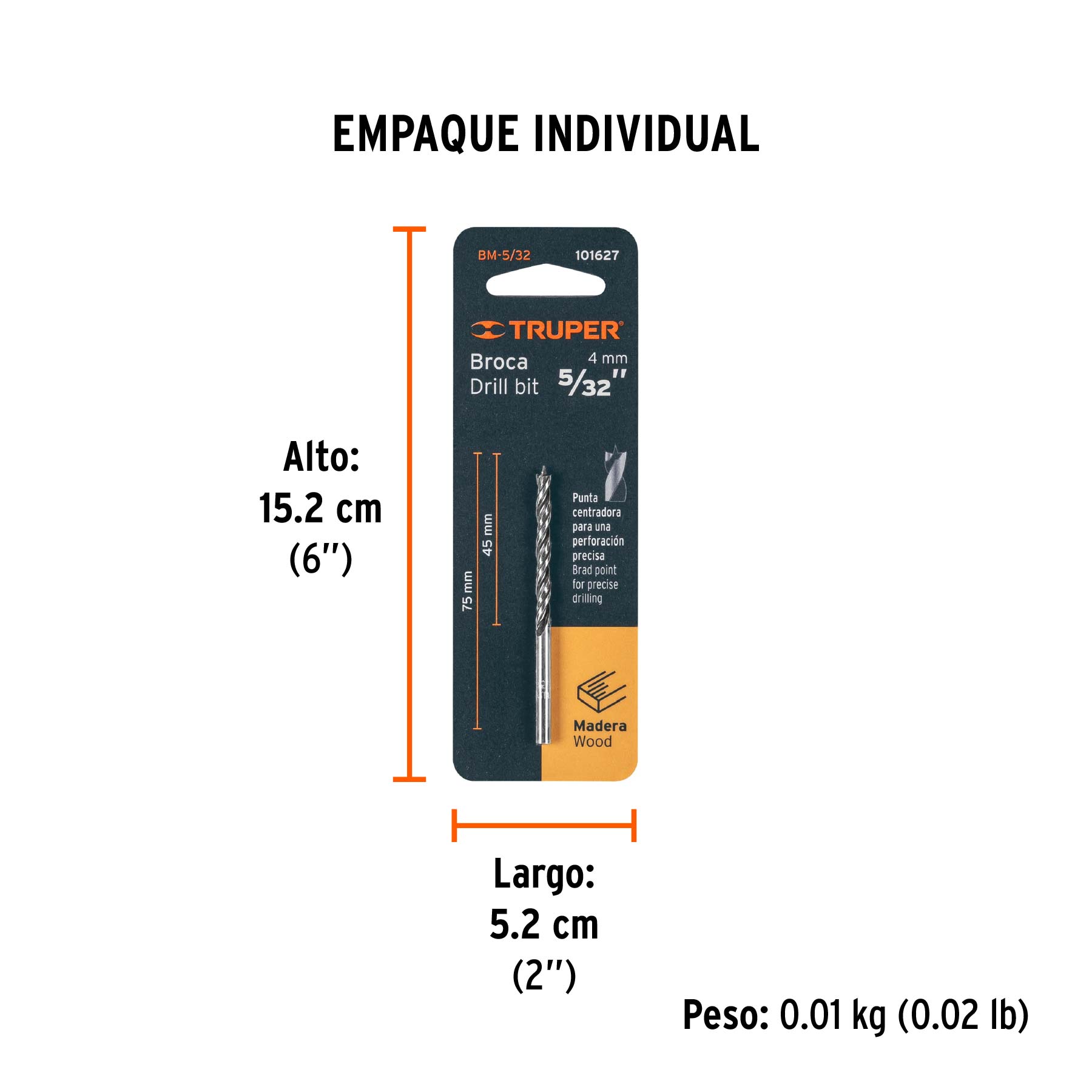 Broca para madera 5/32'