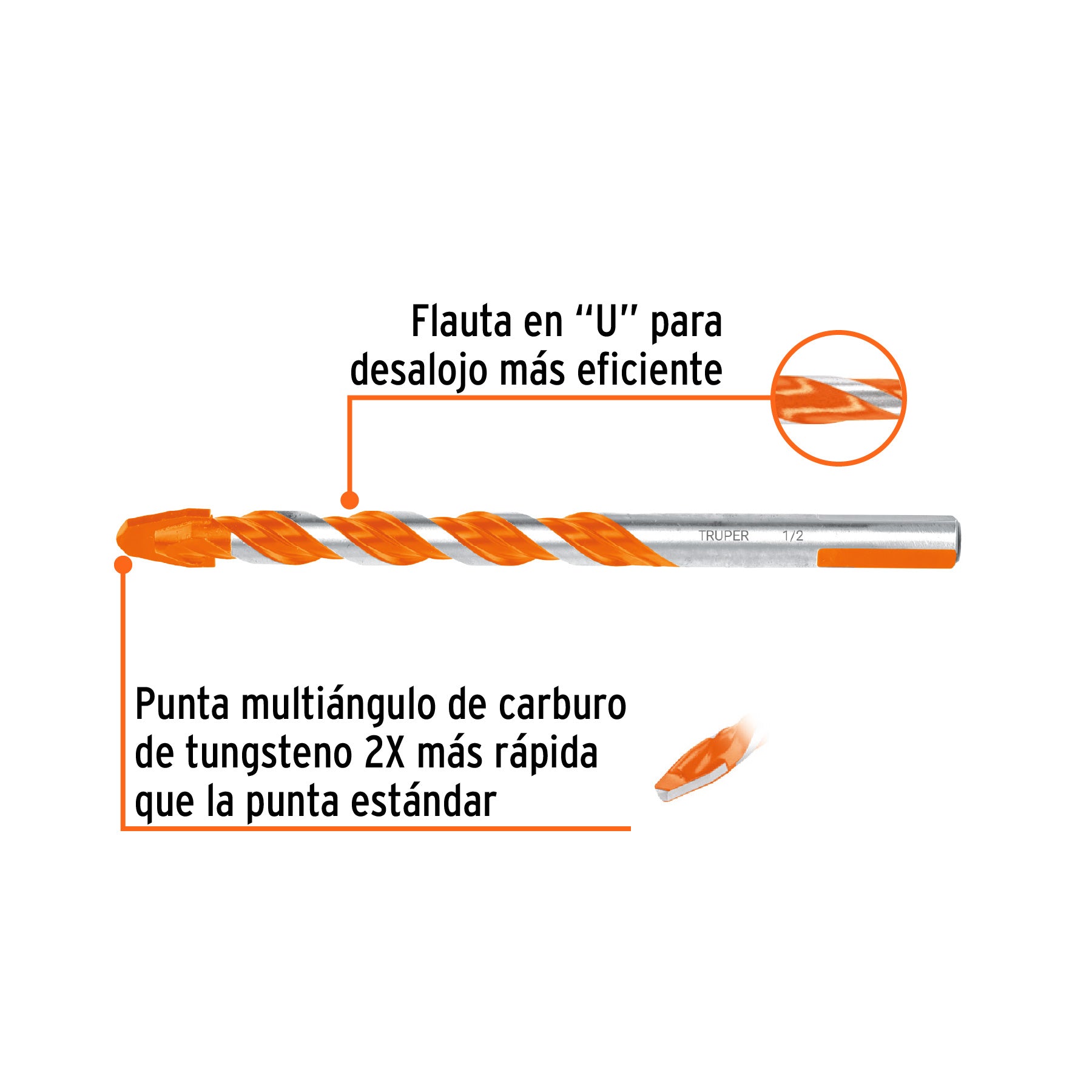 Broca multimaterial 1/2 x 6'