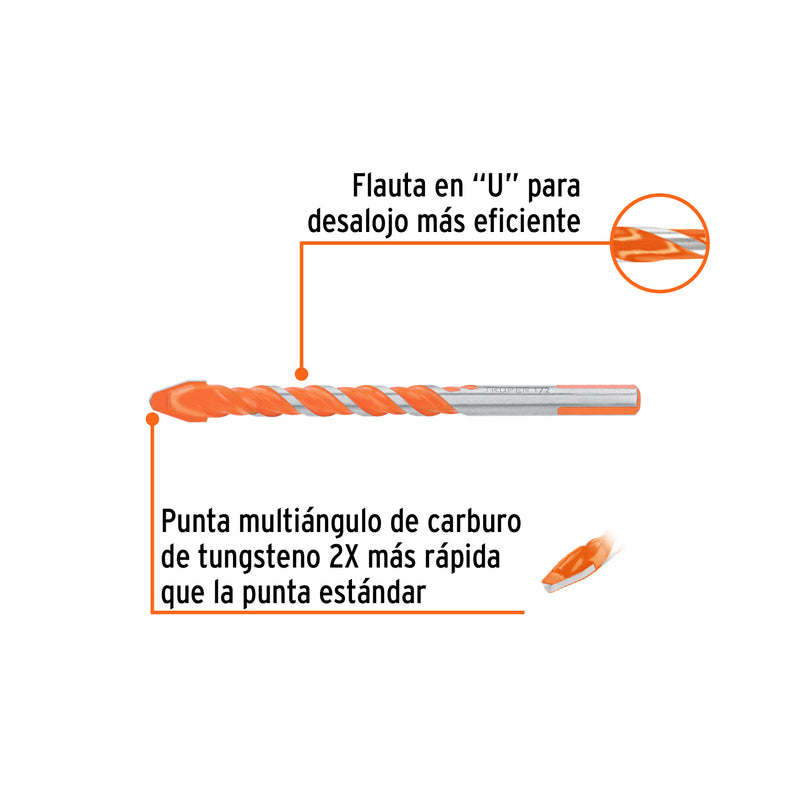 Broca multimaterial 1/2 x 6'