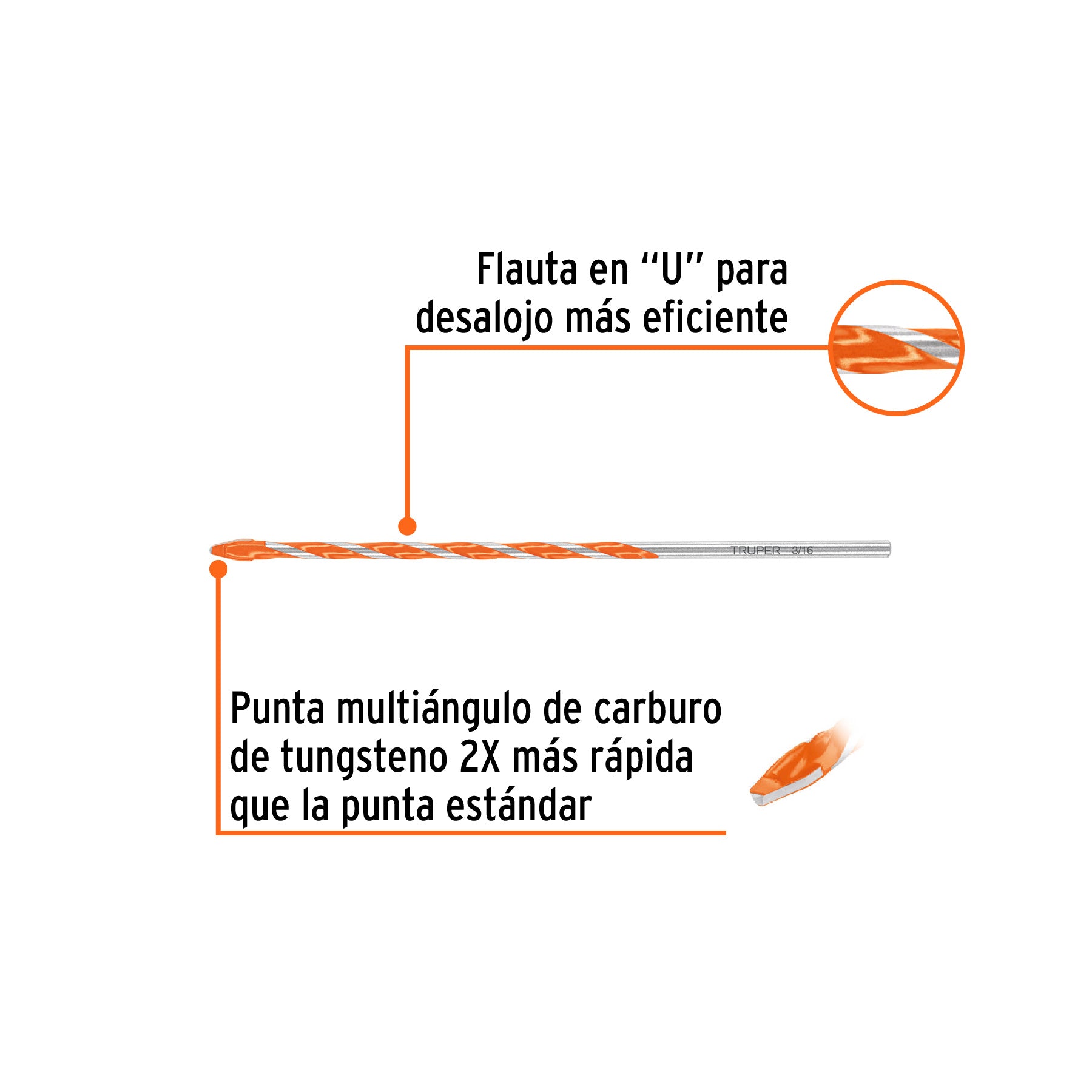 Broca multimaterial 3/16 x 6'