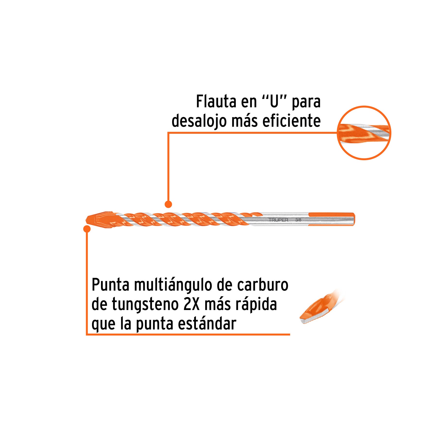 Broca multimaterial 3/8 x 6'