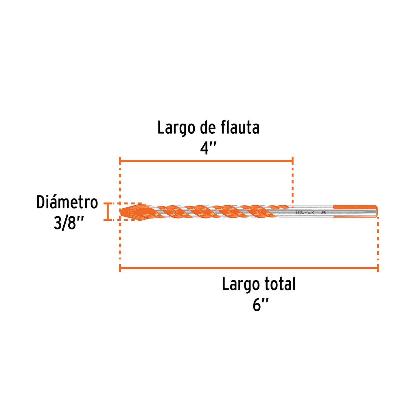 Broca multimaterial 3/8 x 6'