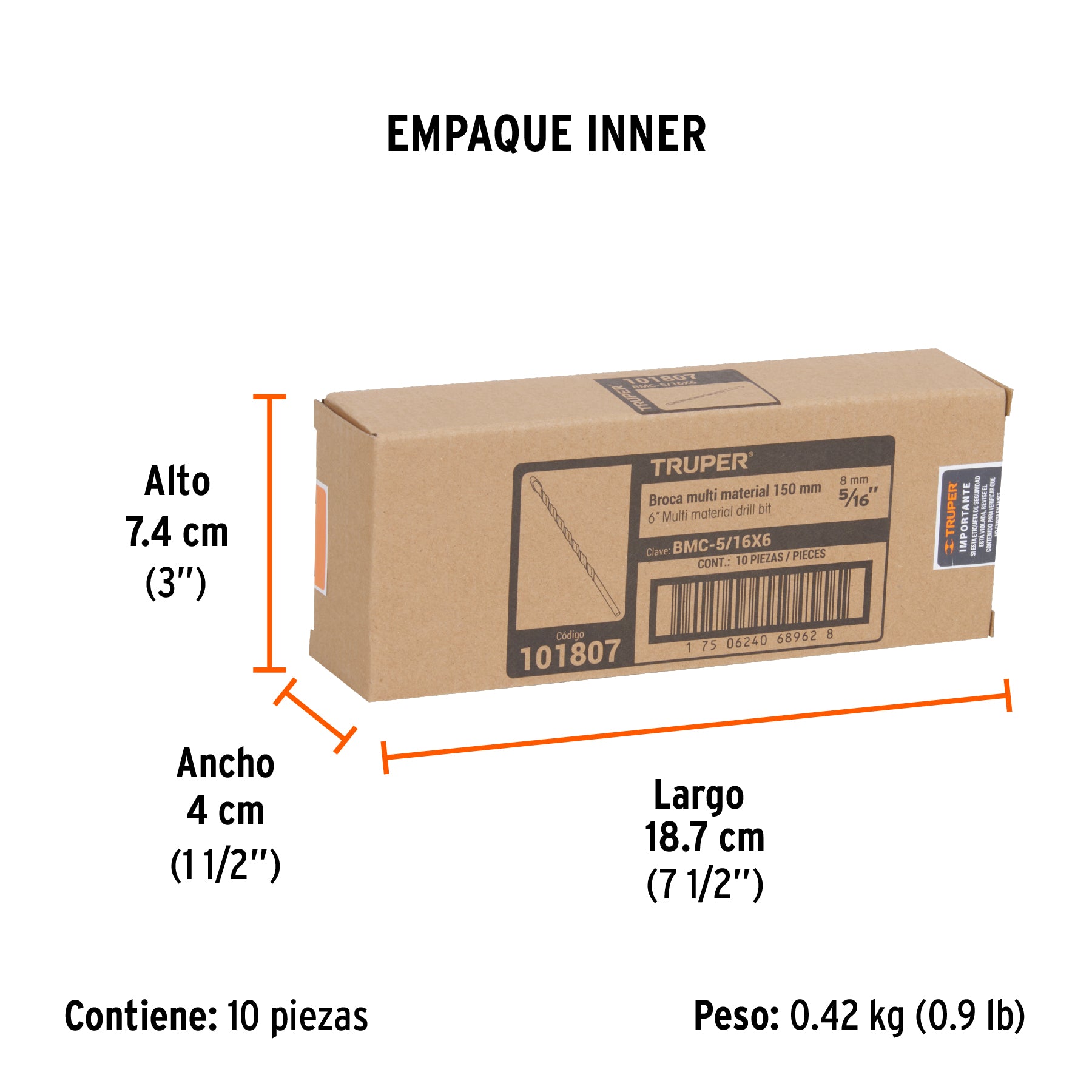 Broca multimaterial 5/16 x 6'