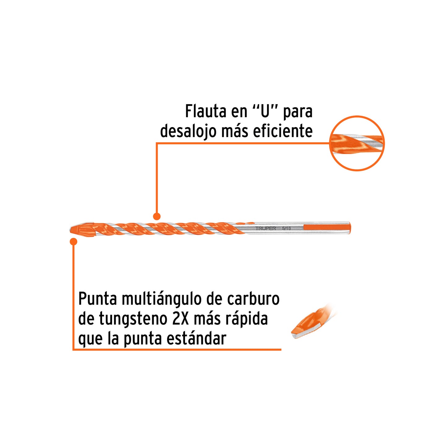 Broca multimaterial 5/16 x 6'