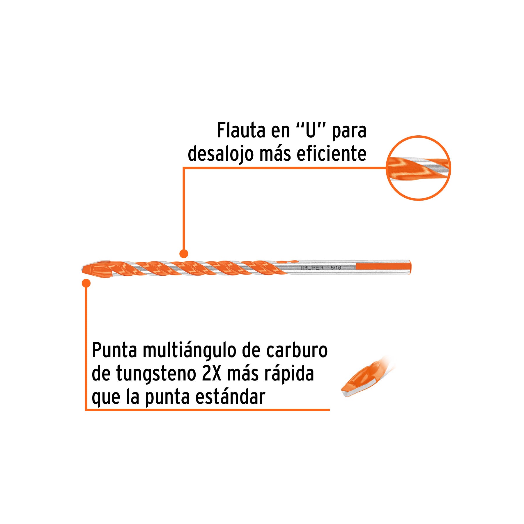 Broca multimaterial 5/16 x 6'