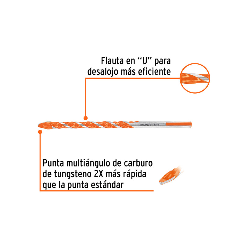 Broca multimaterial 5/16 x 6'