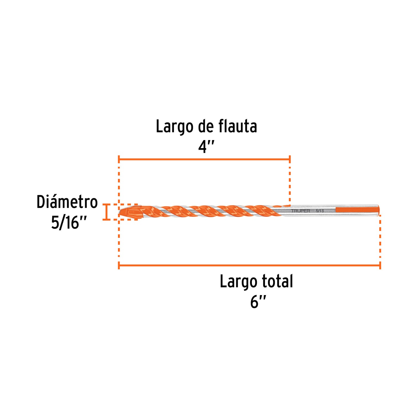 Broca multimaterial 5/16 x 6'