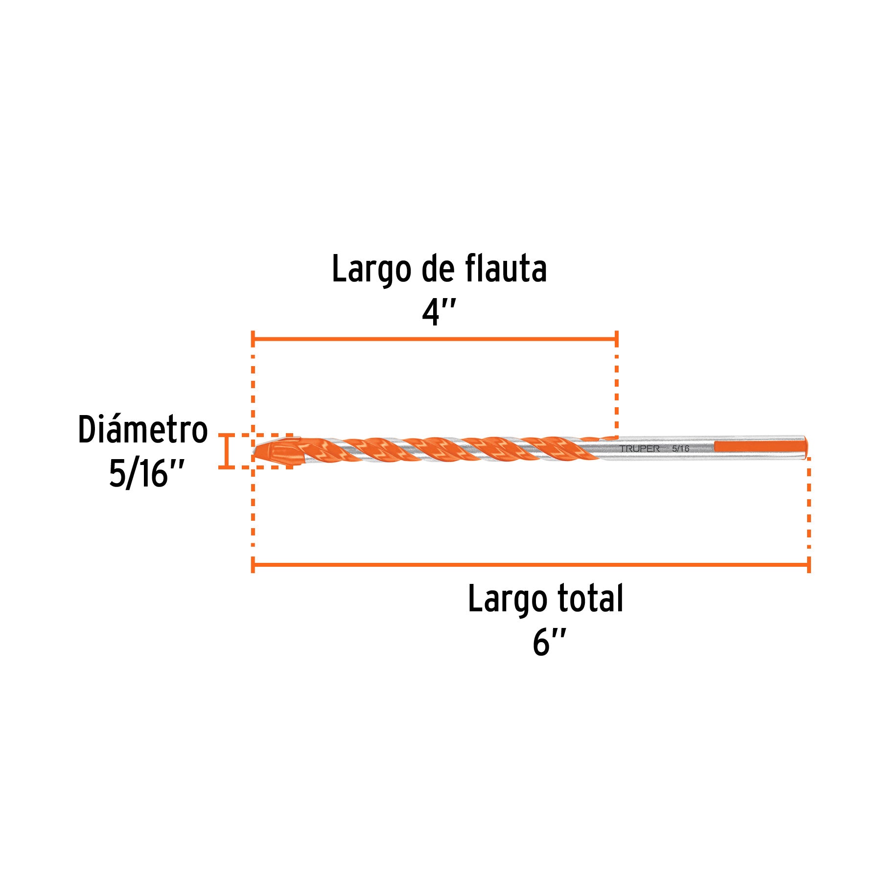 Broca multimaterial 5/16 x 6'