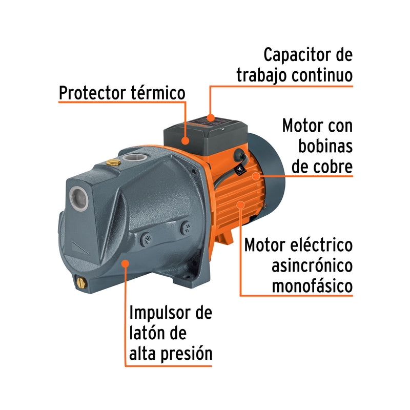 Bomba eléctrica para agua tipo jet 1-1/2 HP