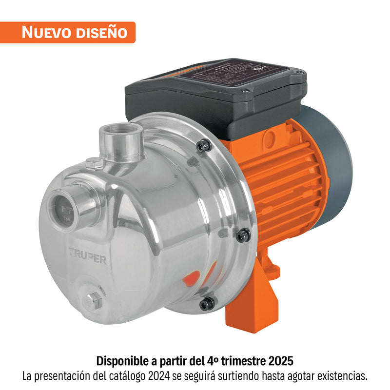 Bomba eléctrica para agua, tipo jet, acero inoxidable, 1/2HP